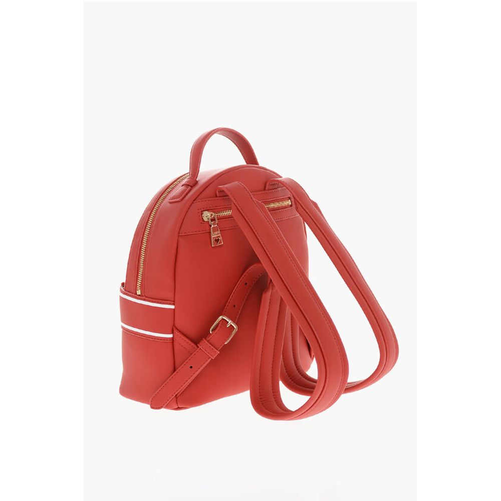 LOVE Faux Leather Backpack with Printed Contrasting Logo