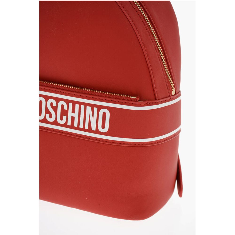 LOVE Faux Leather Backpack with Printed Contrasting Logo
