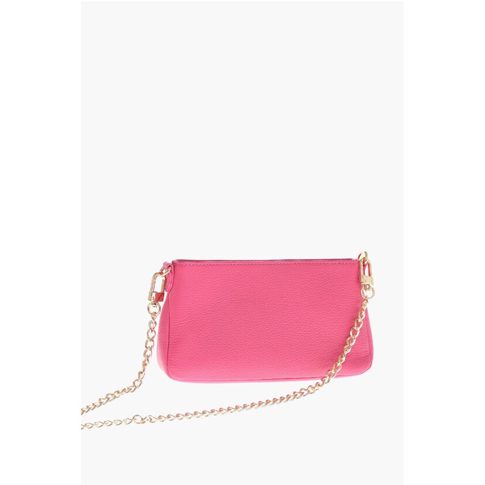 LOVE Textured Leather Shoulder Bag with Graffiti Logo-Print