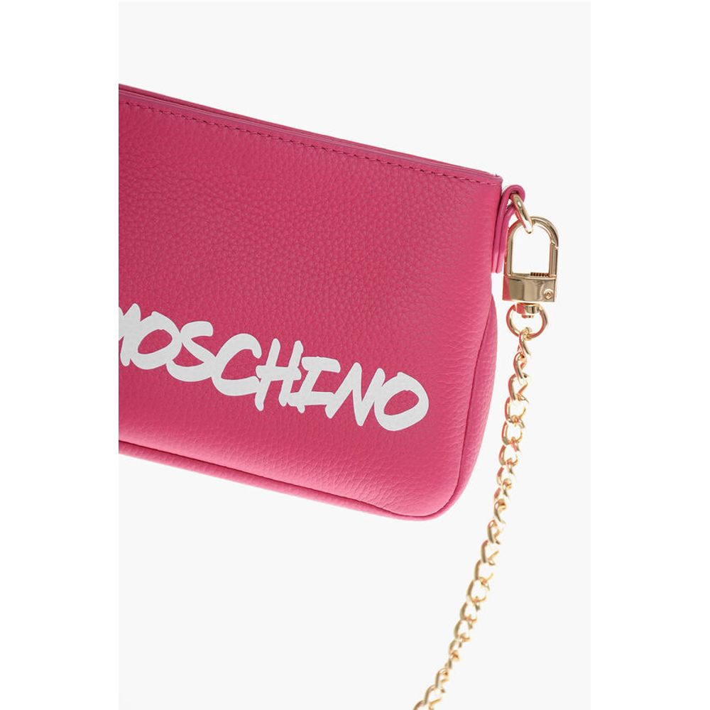 LOVE Textured Leather Shoulder Bag with Graffiti Logo-Print
