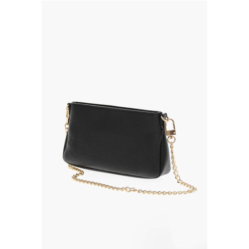 LOVE Textured Leather Shoulder Bag with Graffiti-Print