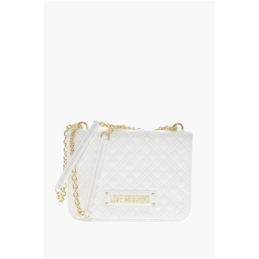 LOVE Faux Leather Quilted Shoulder Bag with LM on the back