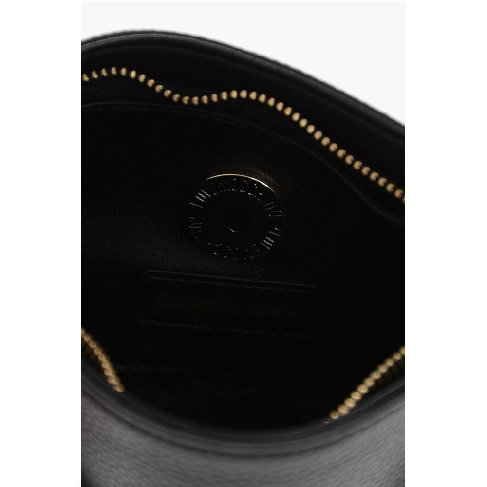 LOVE Textured Leather Shoulder Bag with Graffiti-Print