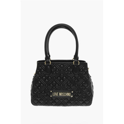 LOVE Quilted Faux Leather Hand Bag with Embossed Logos