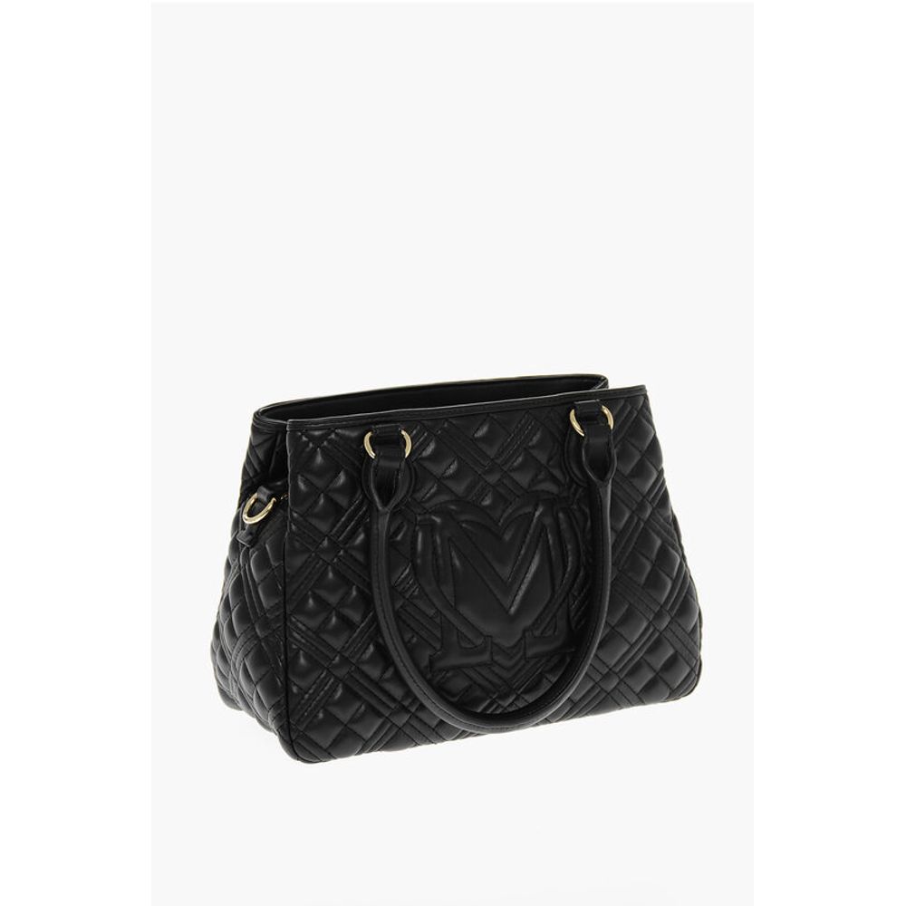 LOVE Quilted Faux Leather Hand Bag with Embossed Logos