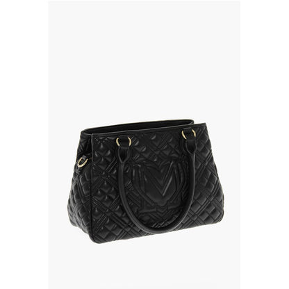 LOVE Quilted Faux Leather Hand Bag with Embossed Logos