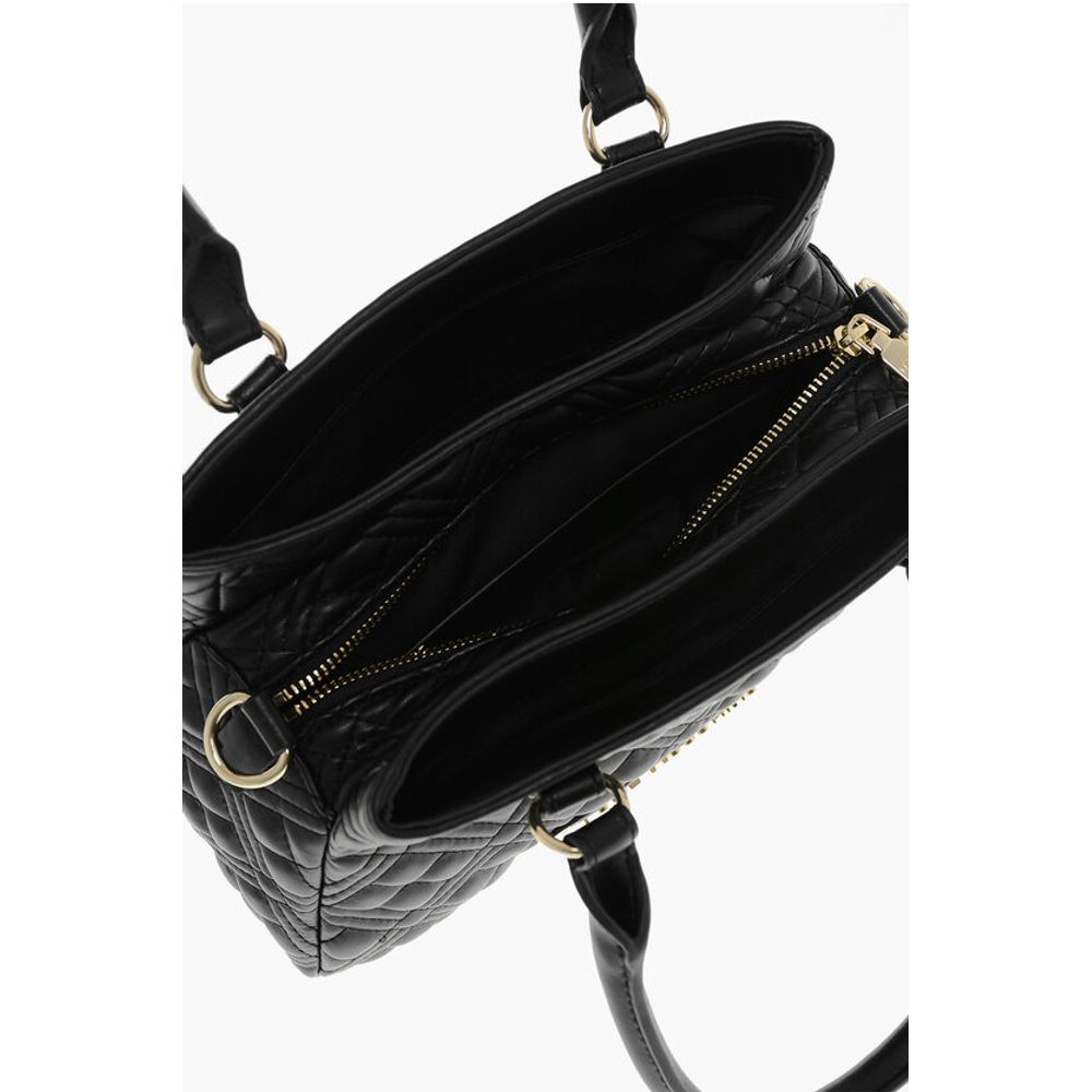 LOVE Quilted Faux Leather Hand Bag with Embossed Logos