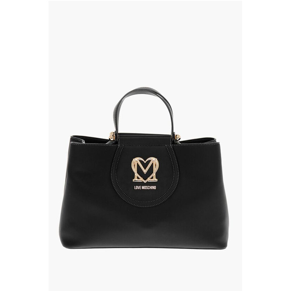 LOVE Faux Leather Tote Bag with Golden Logo