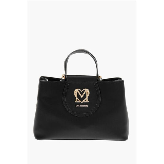 LOVE Faux Leather Tote Bag with Golden Logo