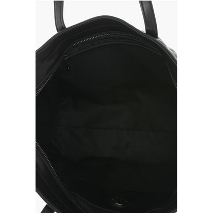 LOVE Quilted Faux Leather Tote Bag with Metal Logo