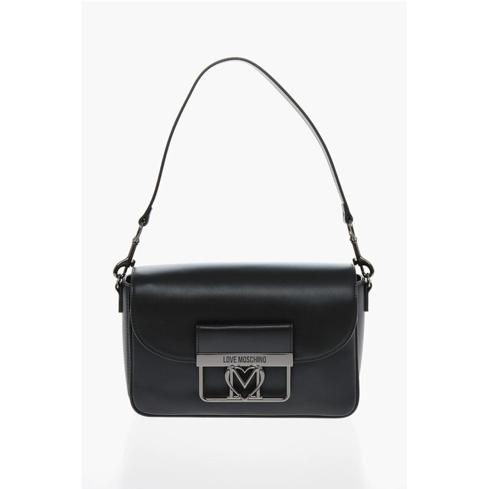 LOVE Faux Leather Bag with Silver-Effect Closure