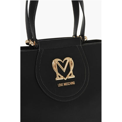 LOVE Faux Leather Tote Bag with Golden Logo