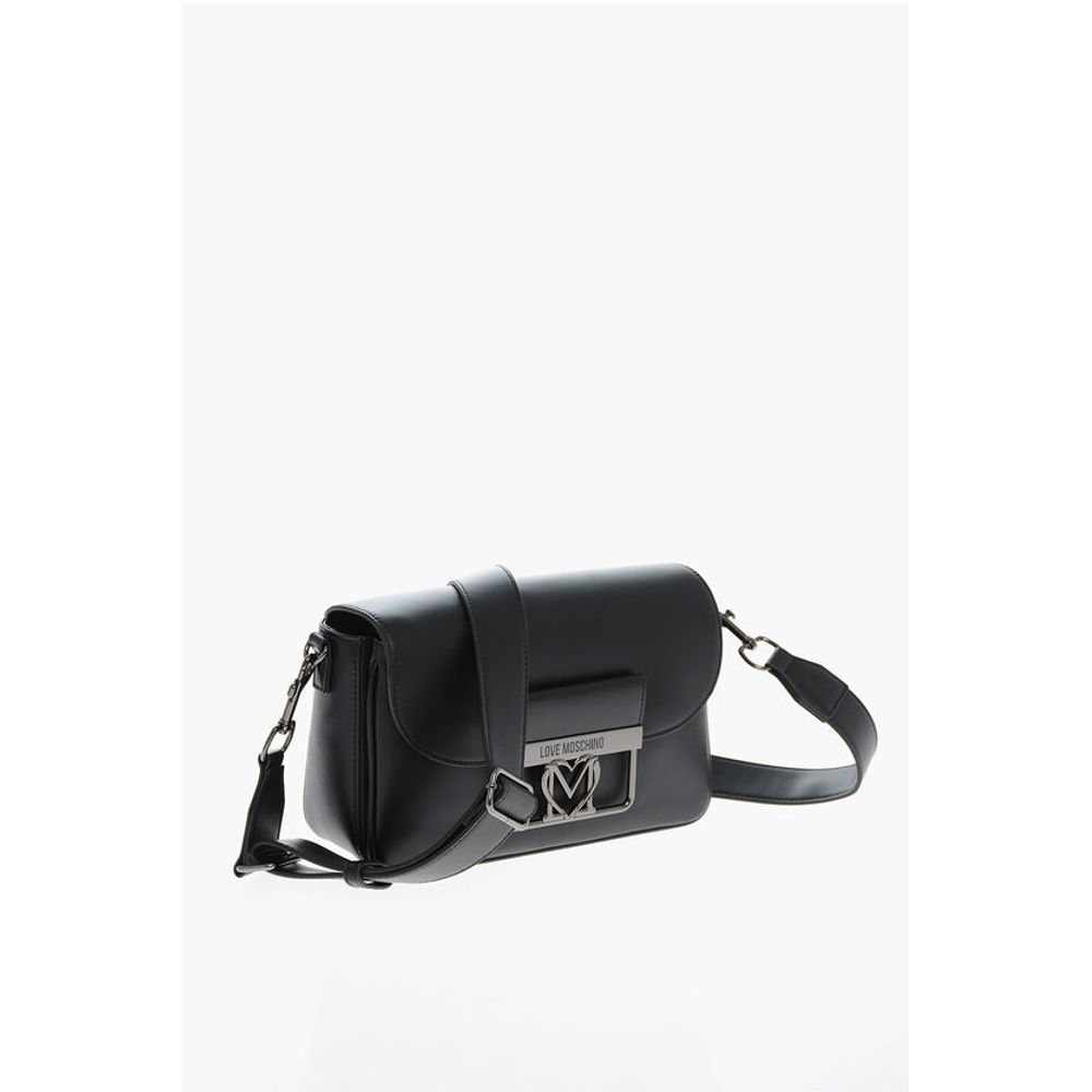 LOVE Faux Leather Bag with Silver-Effect Closure