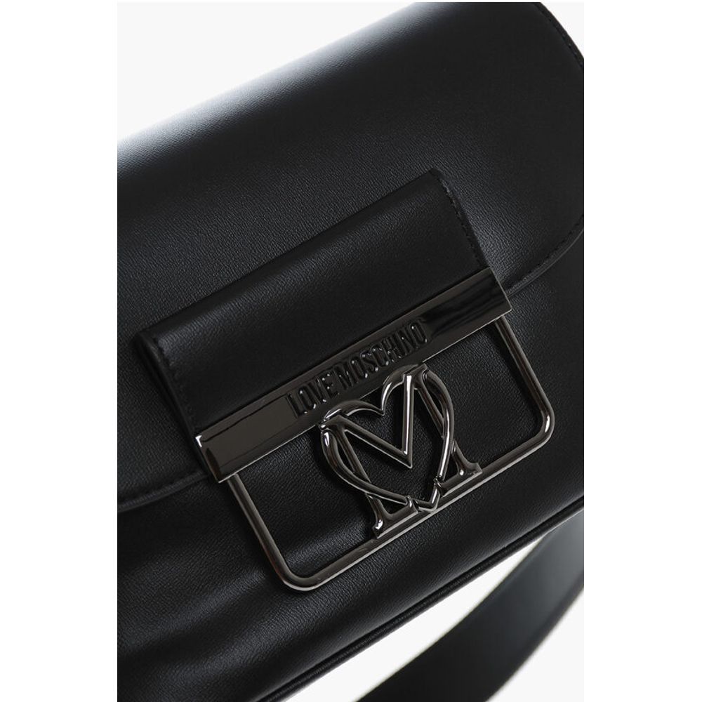 LOVE Faux Leather Bag with Silver-Effect Closure