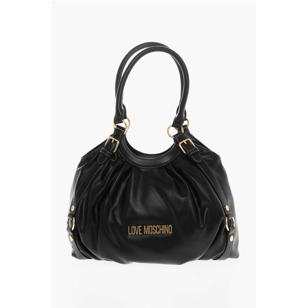 LOVE MOSCHINO Faux Leather Bucket Bag with Golden Details