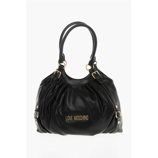 LOVE MOSCHINO Faux Leather Bucket Bag with Golden Details