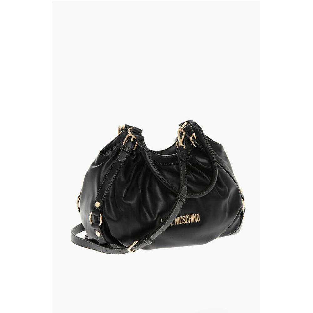LOVE MOSCHINO Faux Leather Bucket Bag with Golden Details