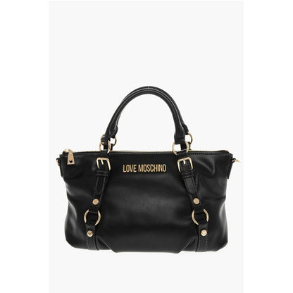LOVE Faux Leather Bag with Removable Shoulder Strap and Gold