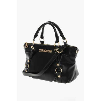 LOVE Faux Leather Bag with Removable Shoulder Strap and Gold