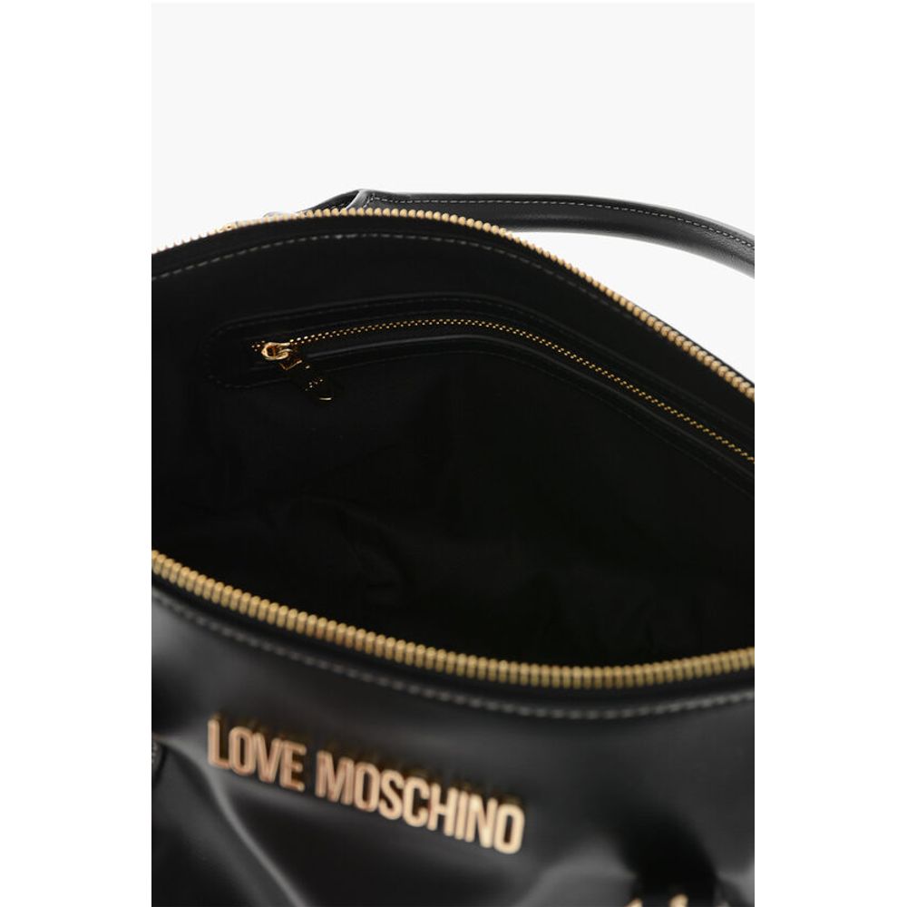 LOVE Faux Leather Bag with Removable Shoulder Strap and Gold