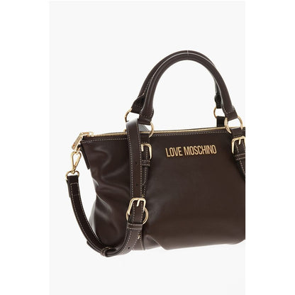 LOVE Faux Leather Hande Bag With Golden Logo