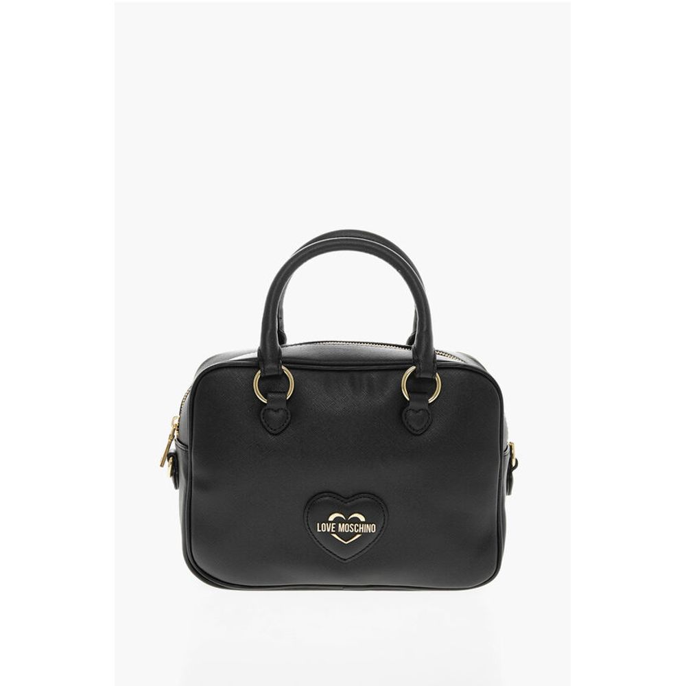 LOVE Saffiano Faux Leather Bag with Gold-colored Metal Logo