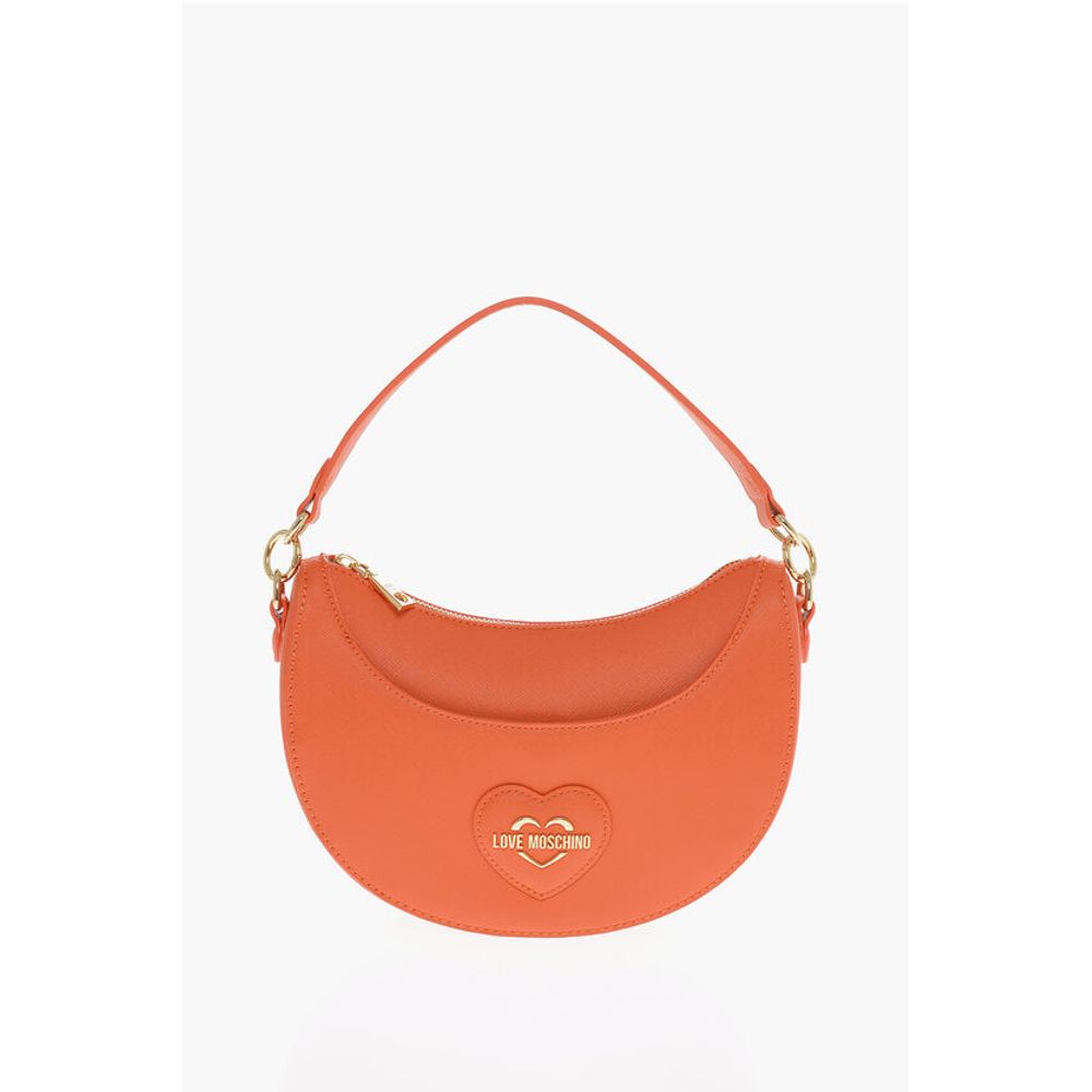 LOVE Saffiano Faux Leather hobo Bag with Embossed Heart