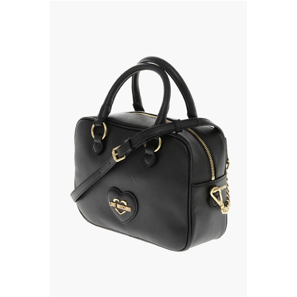 LOVE Saffiano Faux Leather Bag with Gold-colored Metal Logo