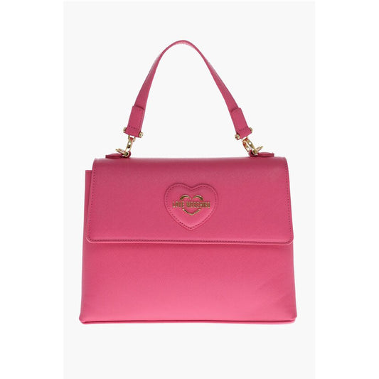 LOVE Saffiano Faux Leather Hande Bag with Removable Shoulder
