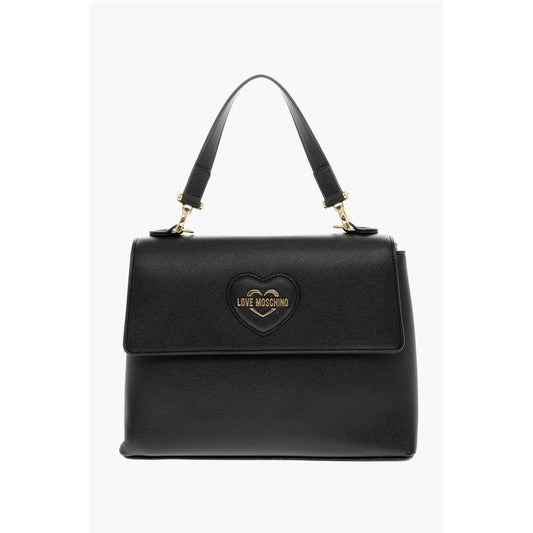 LOVE MOSCHINO Saffiano Faux Leather Hande Bag with Removable