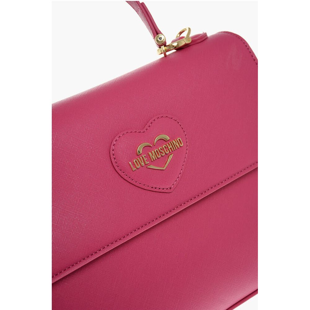LOVE Saffiano Faux Leather Hande Bag with Removable Shoulder