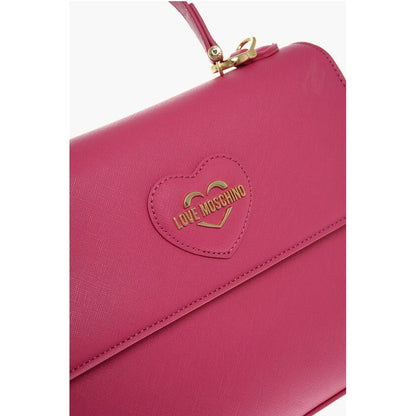 LOVE Saffiano Faux Leather Hande Bag with Removable Shoulder