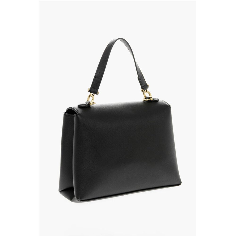 LOVE MOSCHINO Saffiano Faux Leather Hande Bag with Removable