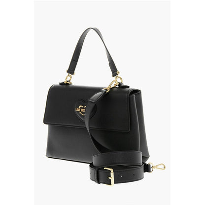 LOVE MOSCHINO Saffiano Faux Leather Hande Bag with Removable