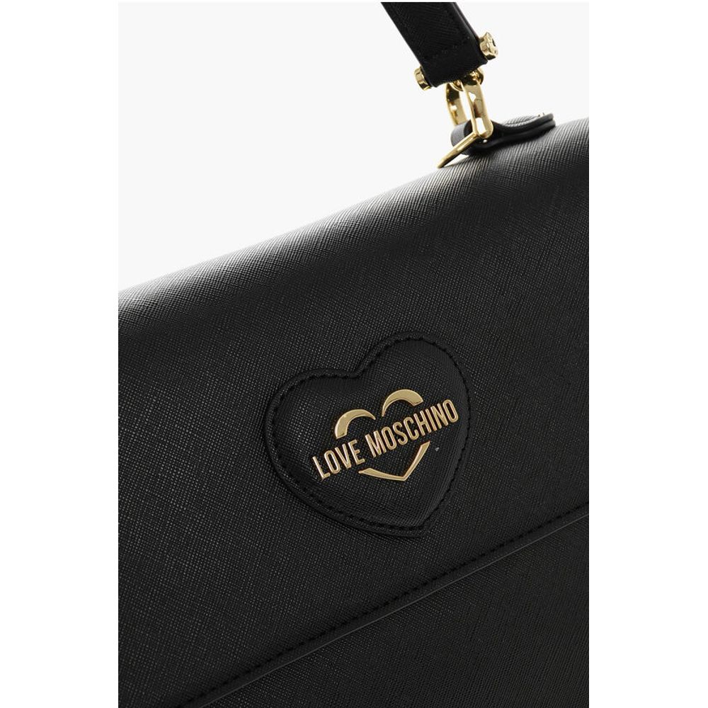 LOVE MOSCHINO Saffiano Faux Leather Hande Bag with Removable