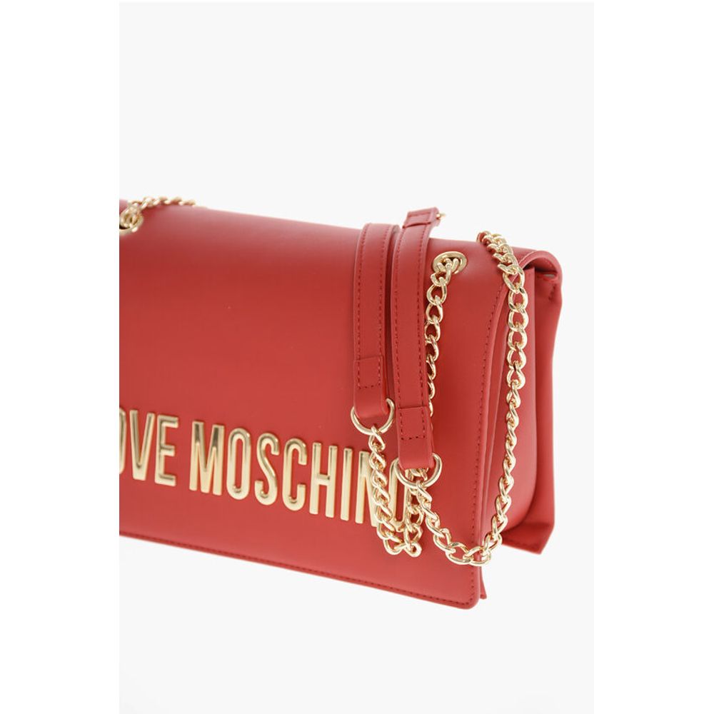 LOVE Faux Leather Shoulder Bag with Maxi Golden Logo
