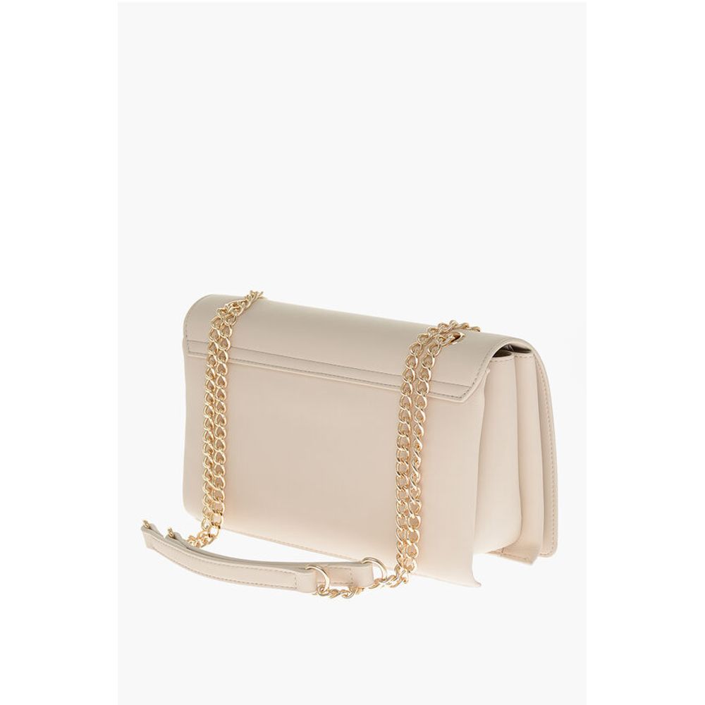 LOVE Faux Leather Shoulder Bag with Golden Lettering-Logo