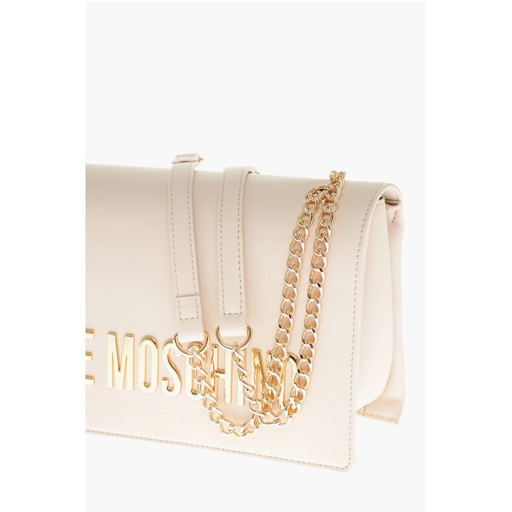 LOVE Faux Leather Shoulder Bag with Golden Lettering-Logo
