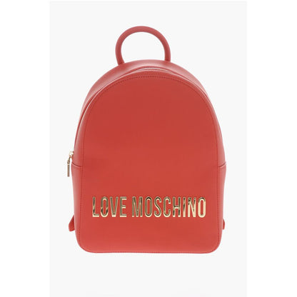 LOVE MOSCHINO Faux Leather Backpack with Lettering Logo