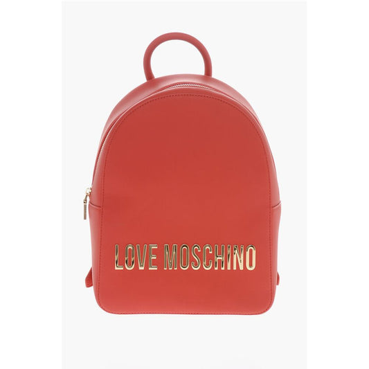 LOVE MOSCHINO Faux Leather Backpack with Lettering Logo