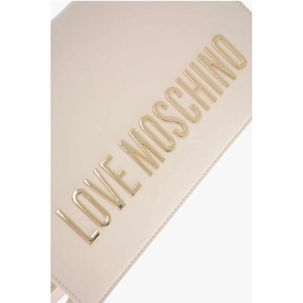 LOVE Faux Leather Shoulder Bag with Golden Lettering-Logo