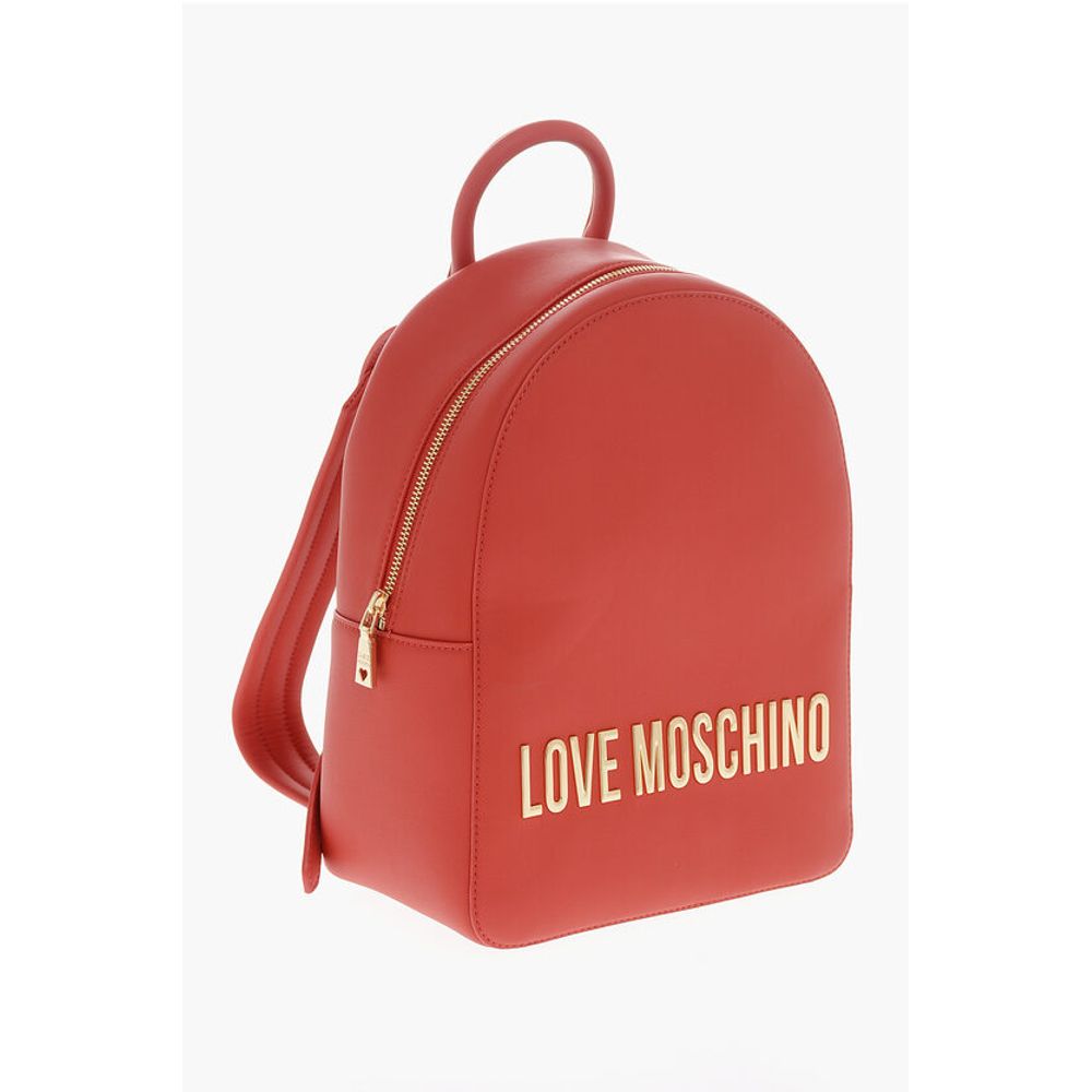 LOVE MOSCHINO Faux Leather Backpack with Lettering Logo