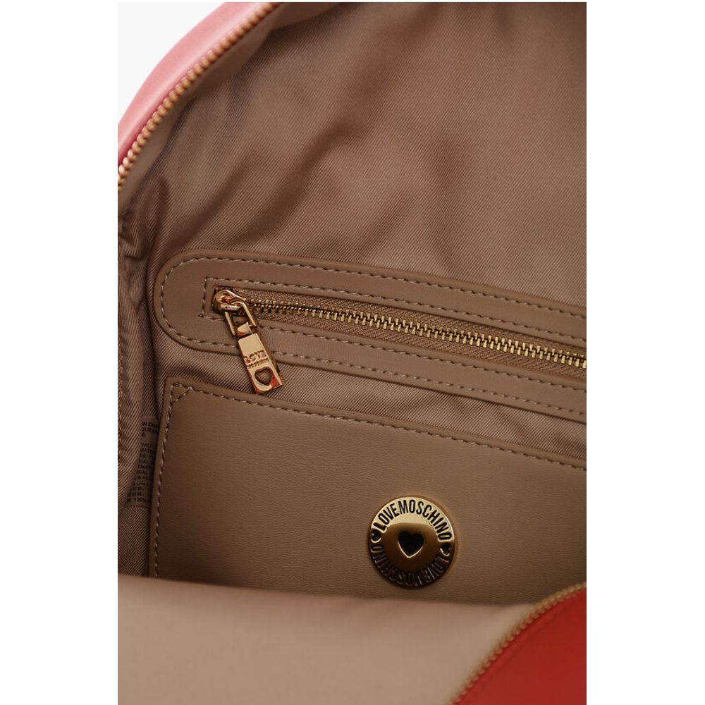 LOVE MOSCHINO Faux Leather Backpack with Lettering Logo