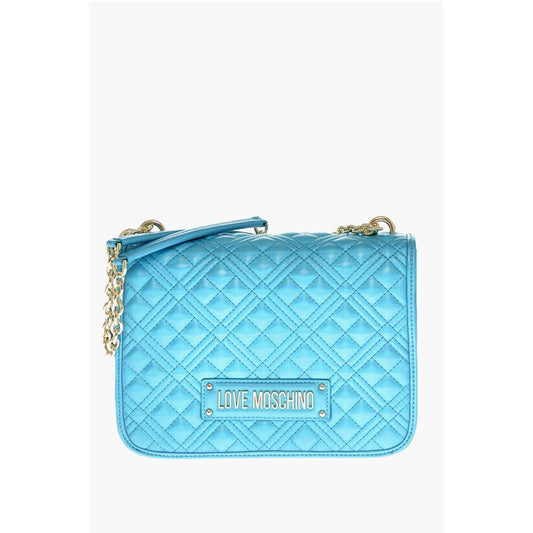 LOVE MOSCHINO Faux Leather Quilted Shoulder Bag Laminated Ef