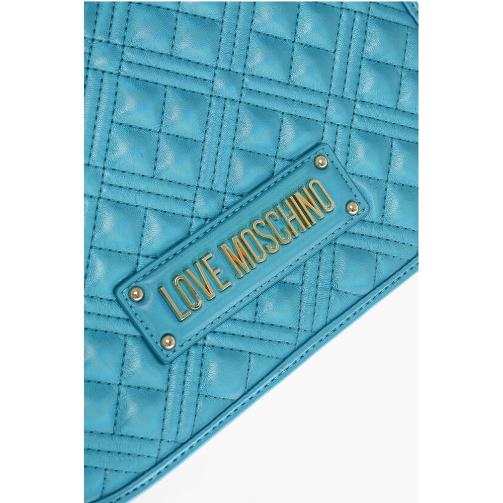 LOVE MOSCHINO Faux Leather Quilted Shoulder Bag Laminated Ef