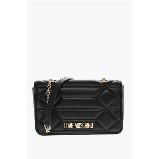 LOVE Leather Shoulder Bag with Golden Effect Logo