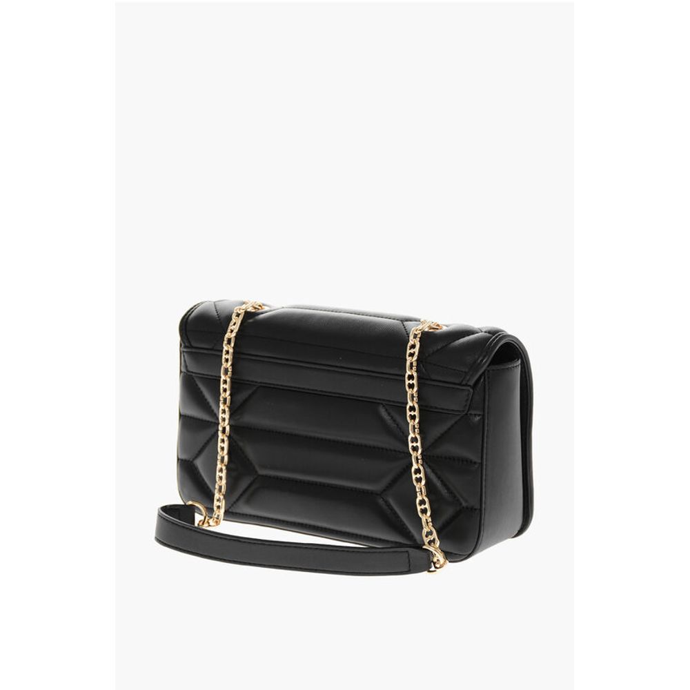 LOVE Leather Shoulder Bag with Golden Effect Logo