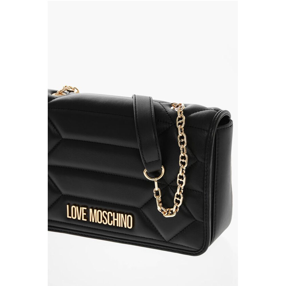 LOVE Leather Shoulder Bag with Golden Effect Logo