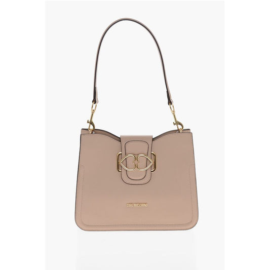 LOVE Faux Leather Shoulder Bag with Golden Hearts