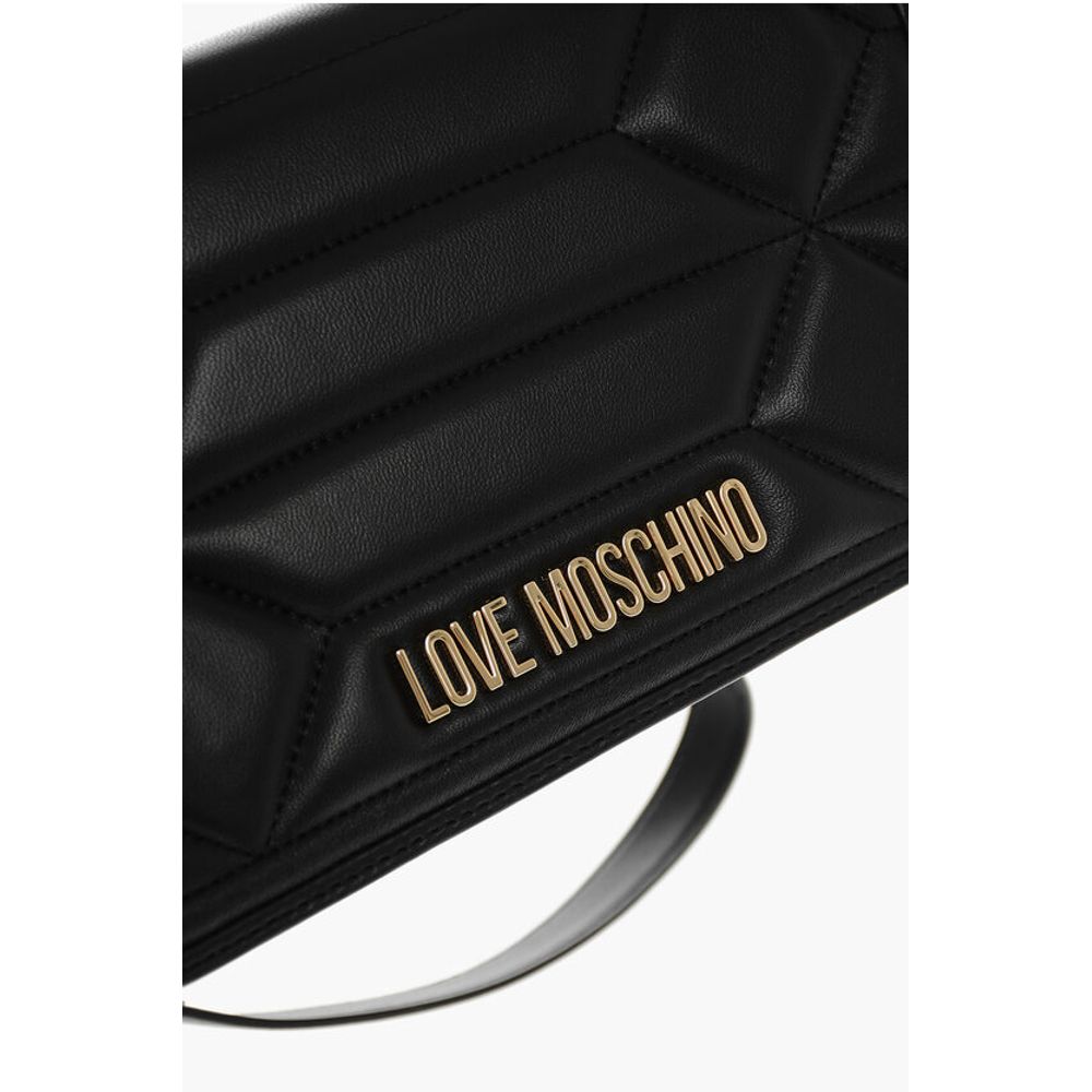 LOVE Leather Shoulder Bag with Golden Effect Logo